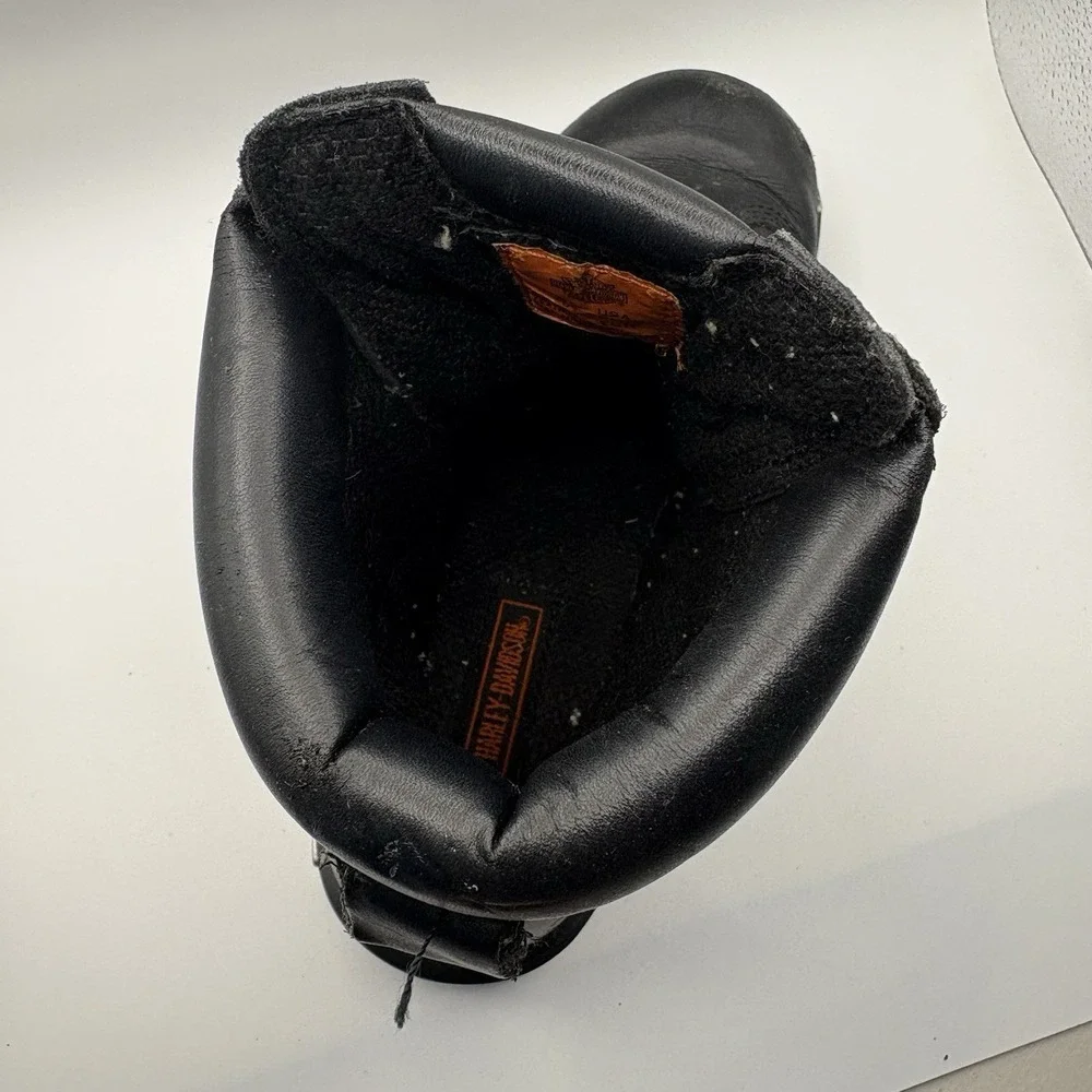 Harley Davidson Mens Boots Size 6.5 #91680 Black Leather Zipper